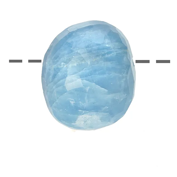 Tumbled Stone polished faceted Aquamarine drilled unique 080 | Marco Schreier