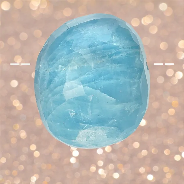 Tumbled Stone polished faceted Aquamarine drilled unique 080 | Marco Schreier