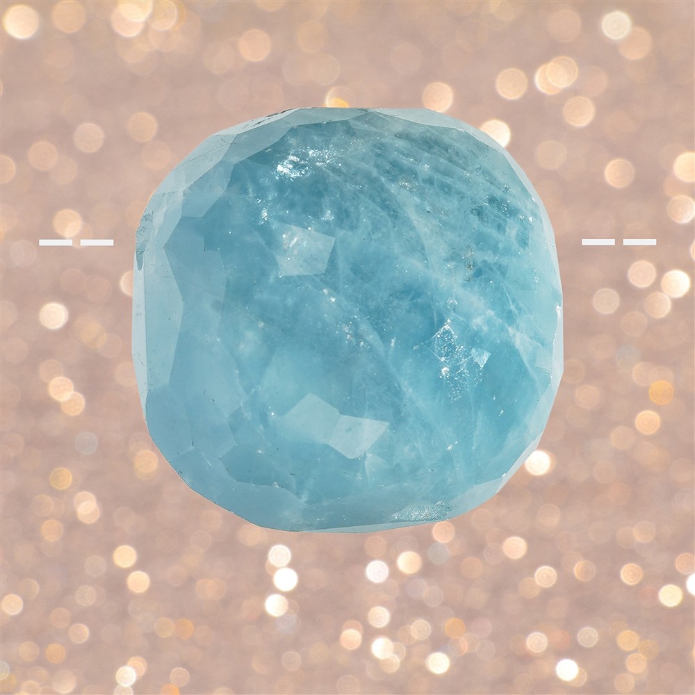 Tumbled Stone polished faceted Aquamarine drilled unique 081 | Marco Schreier