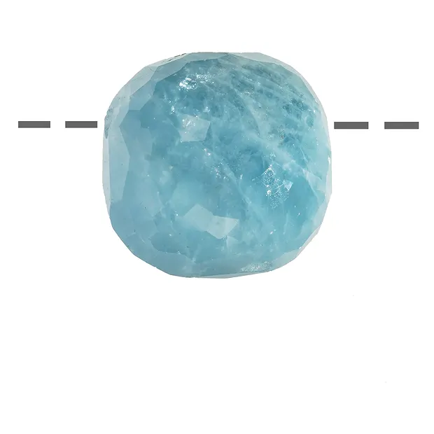 Pietra burattata lucida sfaccettata Acquamarina forata unica 081 | Marco Schreier