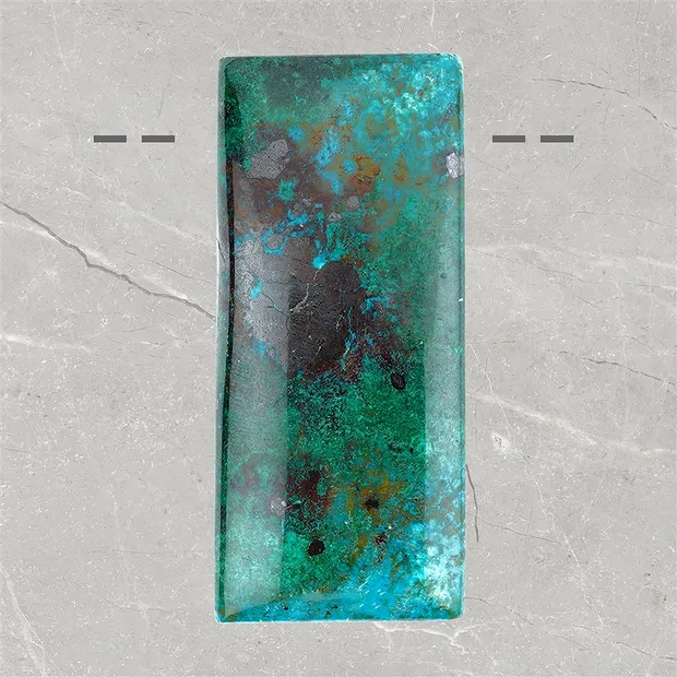 Cabochon di crisocolla forata (stab.) unico 001 | Marco Schreier