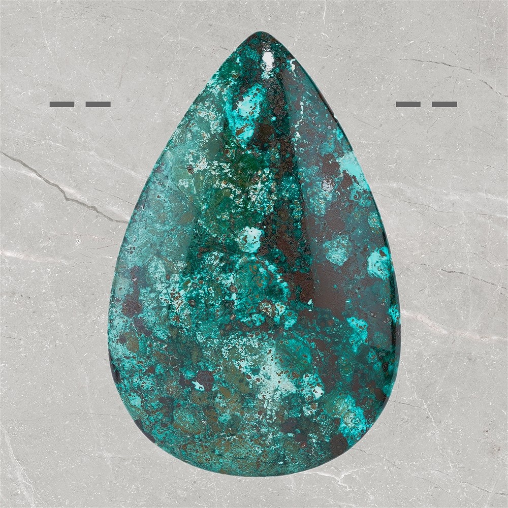 Cabochon perc&#xE9; Chrysocolle (stab.) Pi&#xE8;ces uniques 008 | Marco Schreier