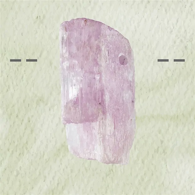Crystal Kunzite drilled unique 032 | wholesaler gems, healing stones & jewelry