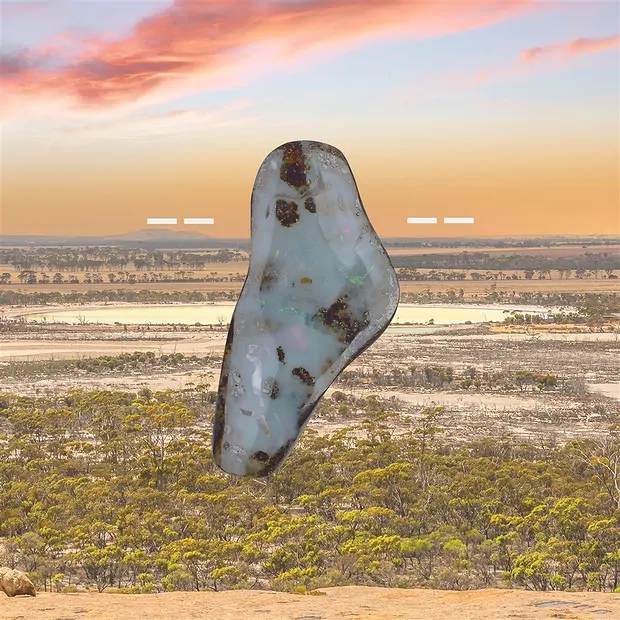Boulder-Opal Australien gebohrt Unikat 196 | GH Edelsteine, Heilsteine & Schmuck