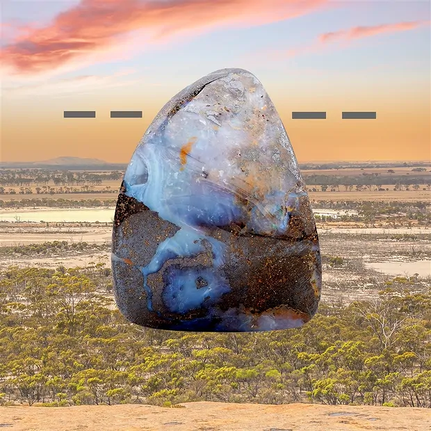 Boulder-Opal Australien gebohrt Unikat 285 | GH Edelsteine, Heilsteine & Schmuck
