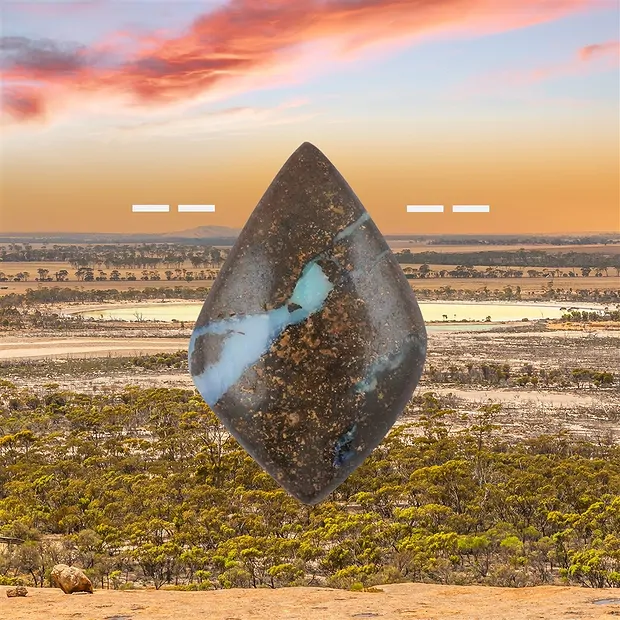 Boulder-Opal Australien gebohrt Unikat 338, 3,1cm | Marco Schreier