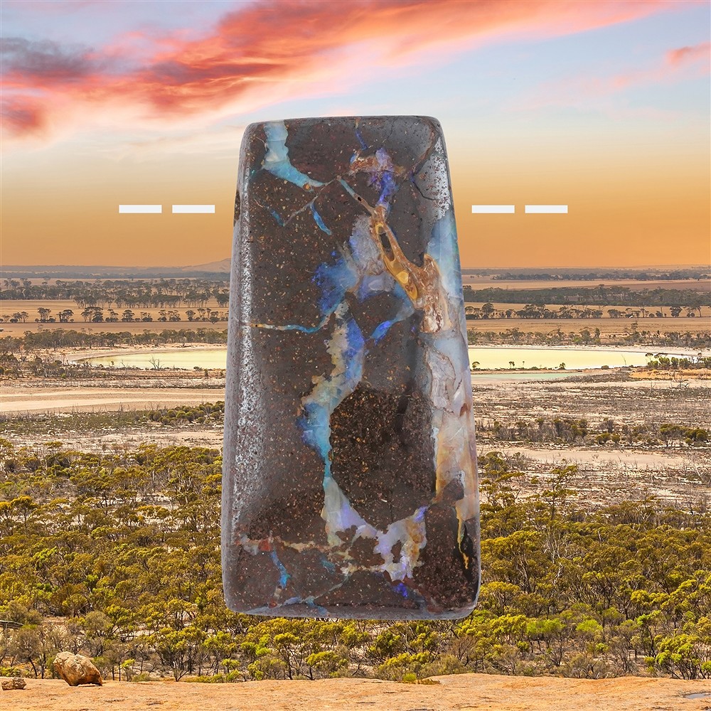 Boulder-Opal Australien gebohrt Unikat 340, 4cm | Marco Schreier