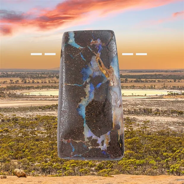 Boulder-Opal Australien gebohrt Unikat 340, 4cm | Marco Schreier