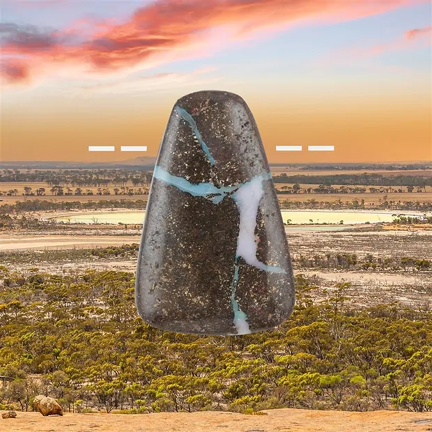 Boulder-Opal Australien gebohrt Unikat 341, 3,2cm | Marco Schreier