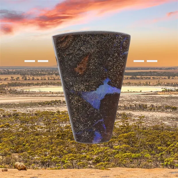 Boulder-Opal Australien gebohrt Unikat 346, 3,6cm | Marco Schreier