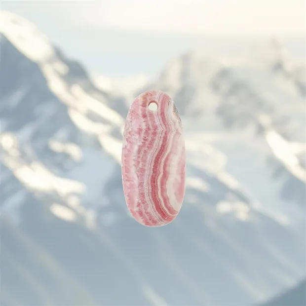 Rhodochrosite percée, 4,8cm, Pièces uniques 016 | Marco Schreier