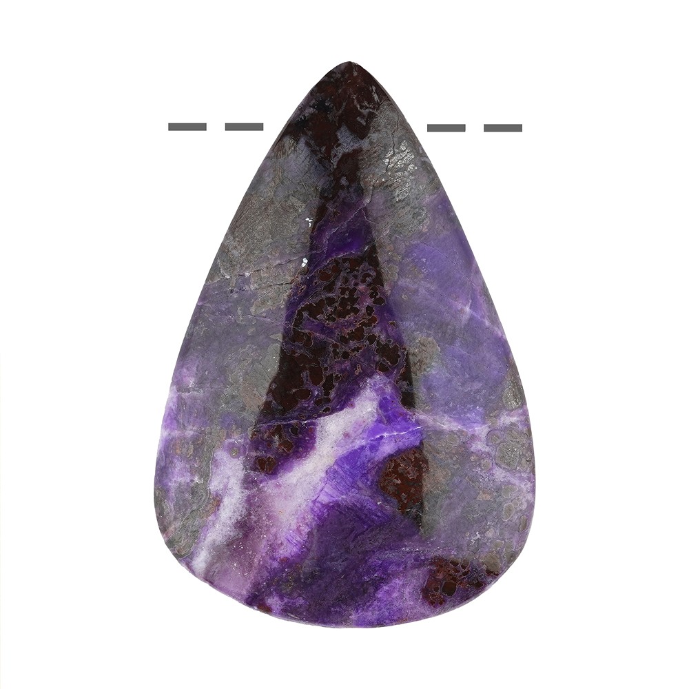 Cabochon Sugilite drilled, 3,5cm, unique 092 | wholesaler gems & healing stones