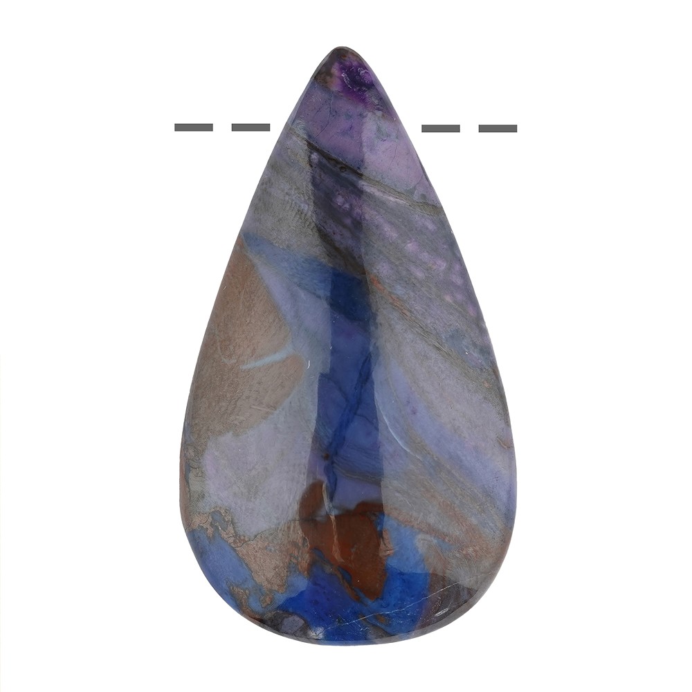 Cabochon Sugilite drilled, 4,0cm, unique 097 | wholesaler gems & healing stones