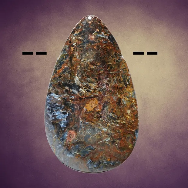 Cabochon Pietersite drilled unique 015 | Schreier gems, healing stones & jewelry