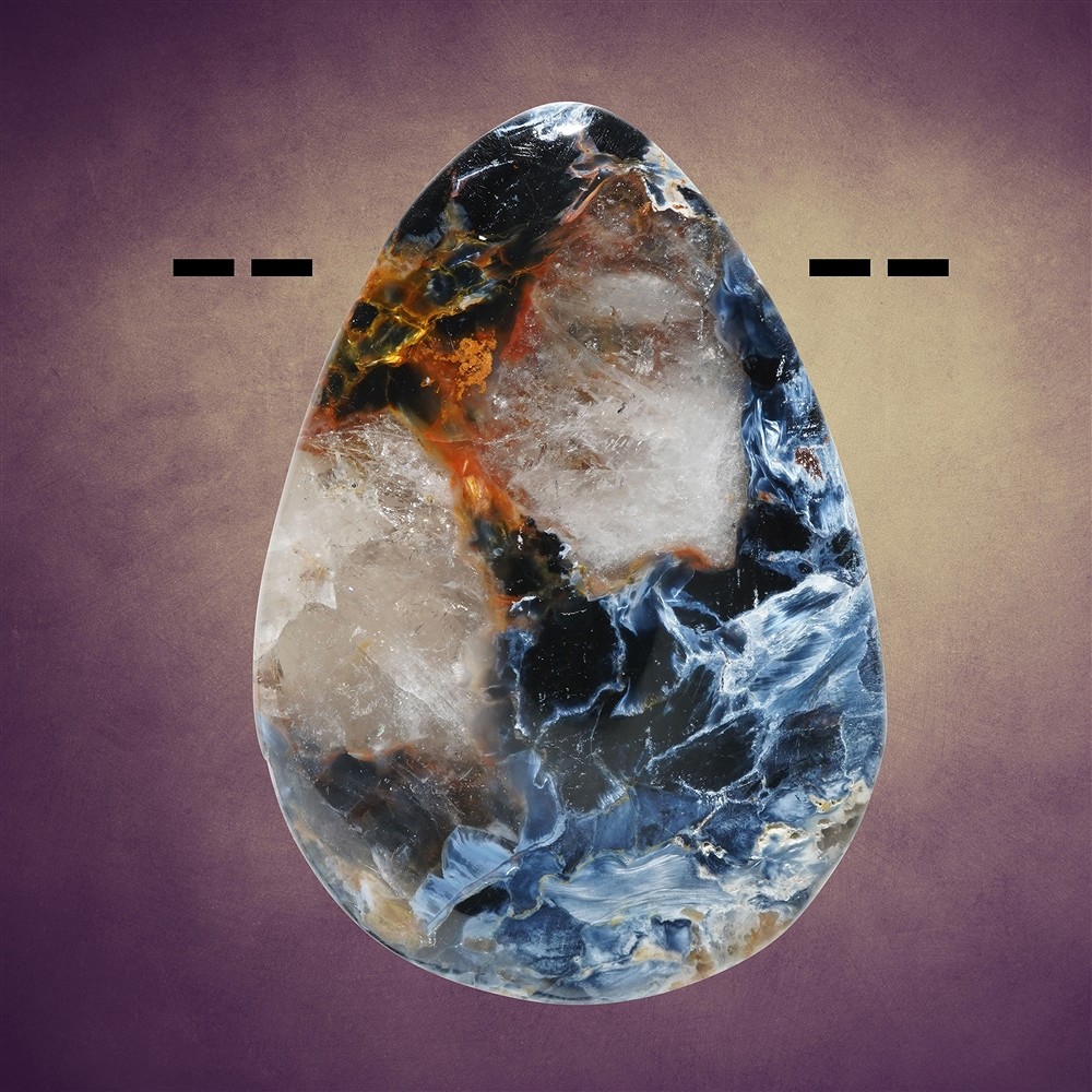 Cabochon Pietersite drilled unique 019 | Schreier gems, healing stones & jewelry