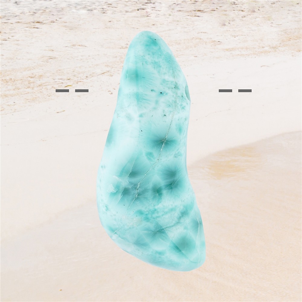 Trommelstein Larimar gebohrt Unikat 083 | GH Edelsteine, Heilsteine & Schmuck