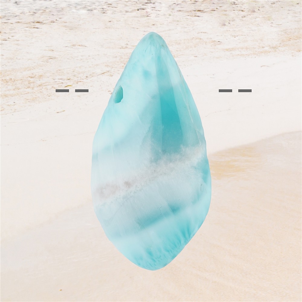 Pierre roulée Larimar percée Pièces uniques 084 | Marco Schreier