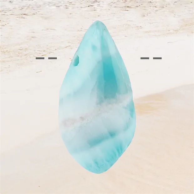 Trommelstein Larimar gebohrt Unikat 084 | GH Edelsteine, Heilsteine & Schmuck