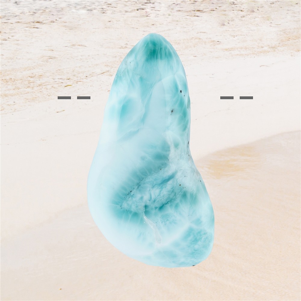 Trommelstein Larimar gebohrt Unikat 087 | GH Edelsteine, Heilsteine & Schmuck