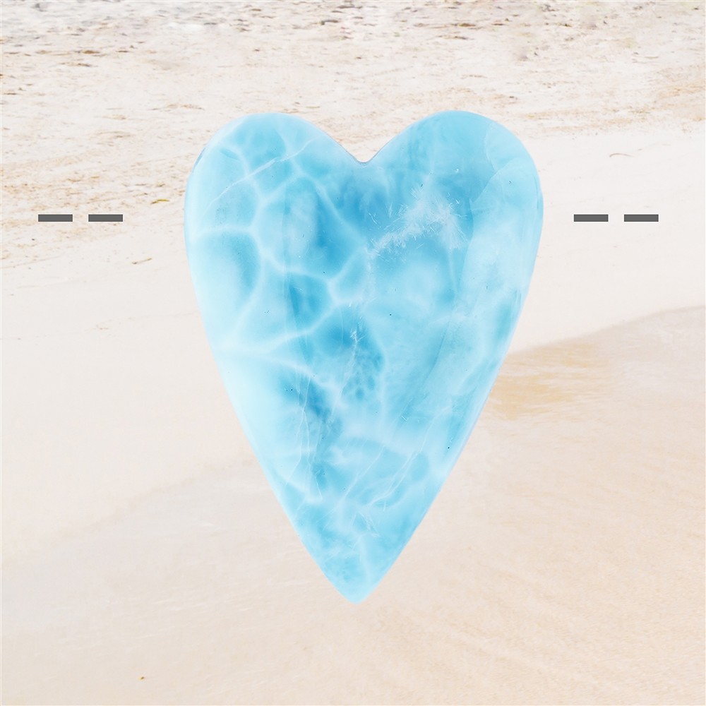 Herz Larimar gebohrt Unikat 098 | Großhändler Edelsteine, Heilsteine & Schmuck