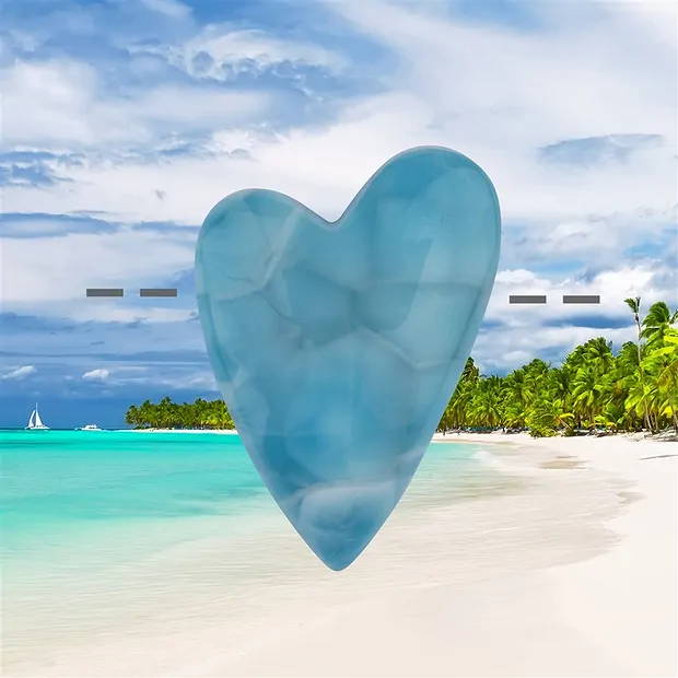 Herz Larimar gebohrt, 3,2cm, Unikat 113 | GH Edelsteine, Heilsteine & Schmuck