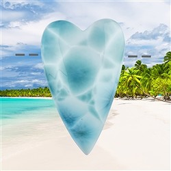 2811196118 Herz Larimar gebohrt, 4,5cm, Unikat 118 | GH Edelsteine, Heilsteine & Schmuck