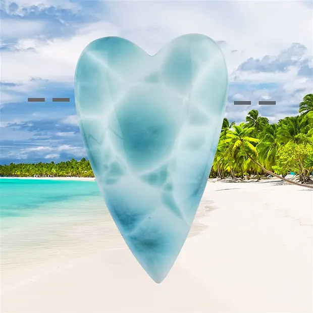Herz Larimar gebohrt, 4,5cm, Unikat 118 | GH Edelsteine, Heilsteine & Schmuck