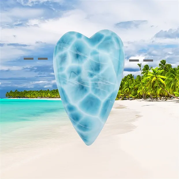 Herz Larimar gebohrt, 3,6cm, Unikat 119 | GH Edelsteine, Heilsteine & Schmuck