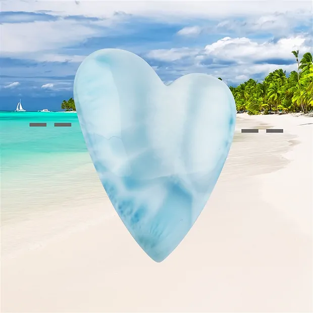 Cuore di Larimar forato, 3,5 cm, unico 121 | grossista gemme e pietre curative