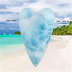 2811196125 Drilled Larimar heart, 4.6 cm, unique 125 | wholesaler gems & healing stones