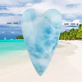 Herz Larimar gebohrt, 4,6cm, Unikat 125 | GH Edelsteine, Heilsteine & Schmuck