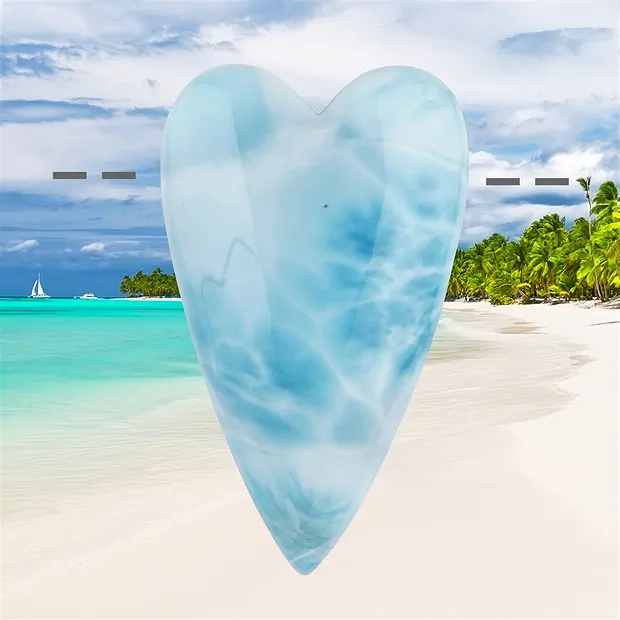 Cuore di Larimar forato, 4,6 cm, unico 125 | grossista gemme e pietre curative