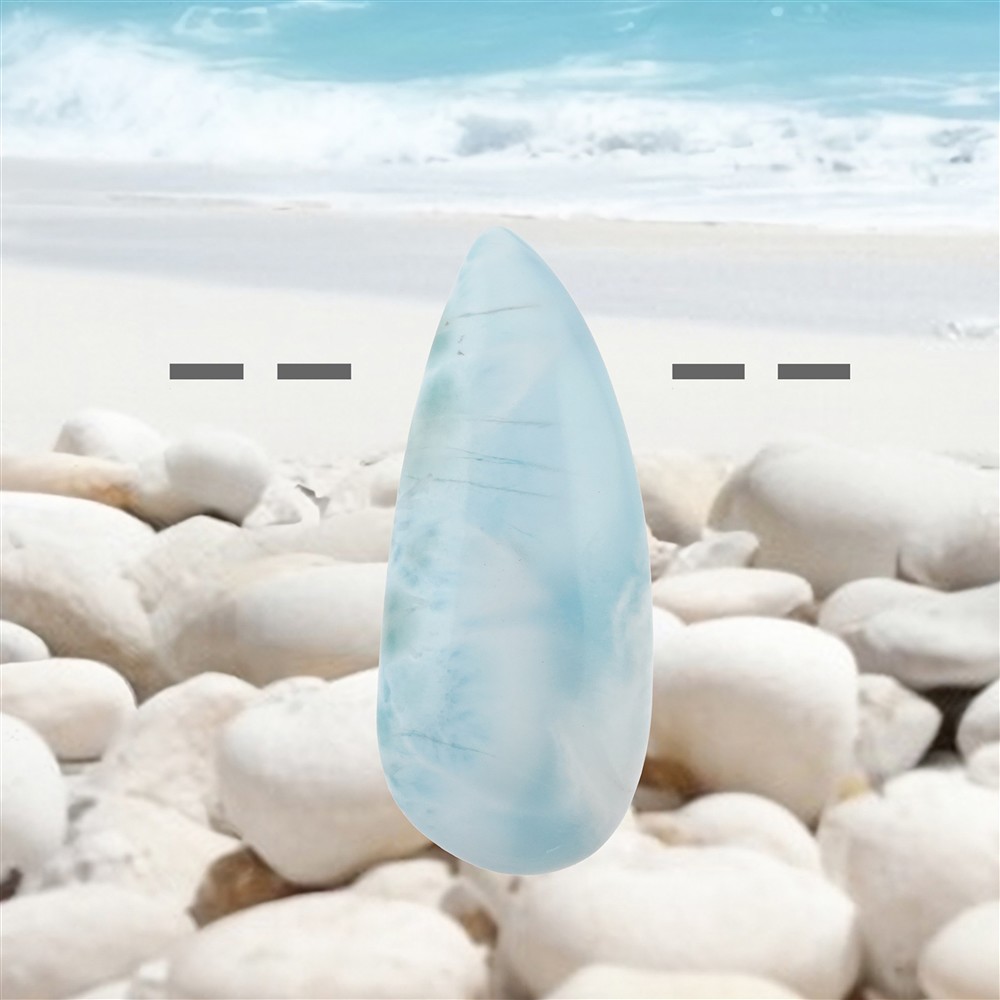 Cabochon Larimar drilled, 4,7cm, unique 126 | wholesaler gems & healing stones