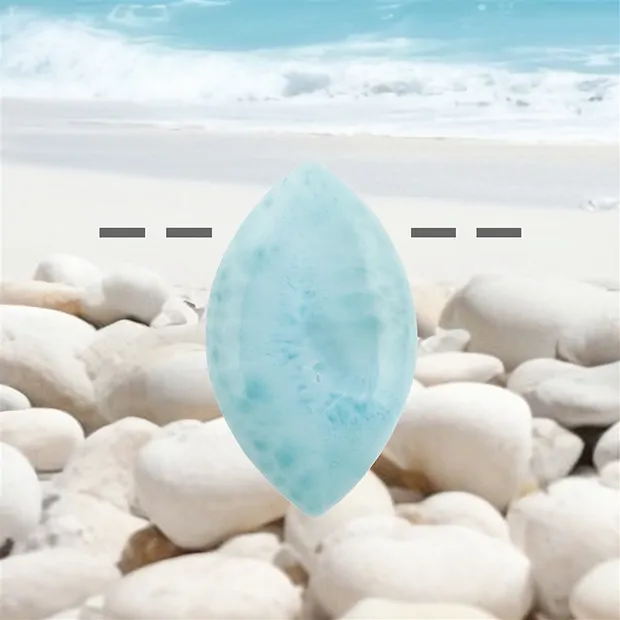 Cabujón Larimar perforado, 4,1cm, único 127 | Marco Schreier