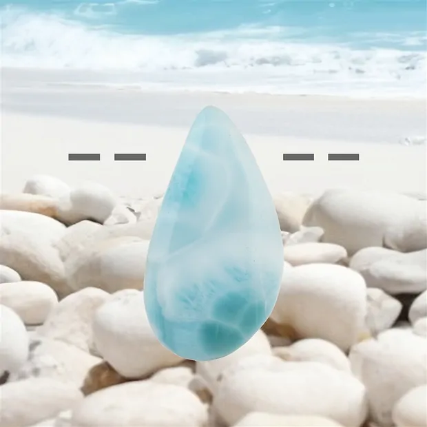 Cabochon Larimar forato, 4,3 cm, unico 128 | grossista gemme e pietre curative