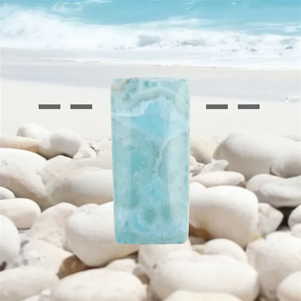 Cabochon Larimar drilled, 4,0cm, unique 129 | wholesaler gems & healing stones