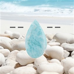 2811196131 Cabochon Larimar perforado, 4,1cm, único 131 | Marco Schreier