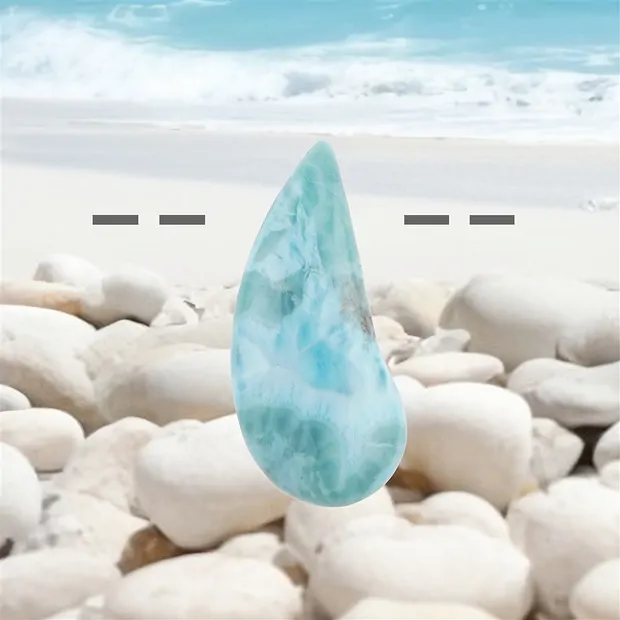 Cabochon Larimar gebohrt, 4,3cm, Unikat 133 | Edelsteine, Heilsteine & Schmuck