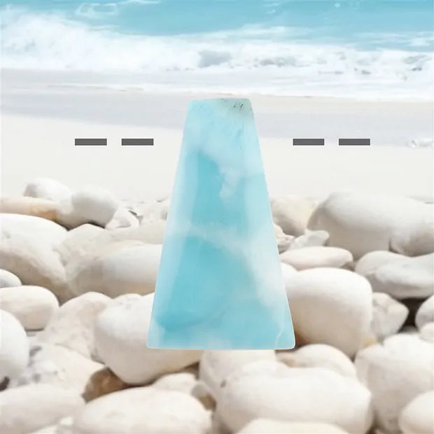 Cabujón Larimar perforado, 4,1cm, único 135 | Marco Schreier