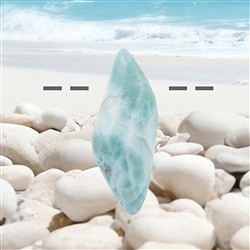 2811196138 Trommelstein Larimar gebohrt, 5,0cm, Unikat 138 | Marco Schreier