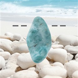 2811196139 Trommelstein Larimar gebohrt, 4,1cm, Unikat 139 | Marco Schreier
