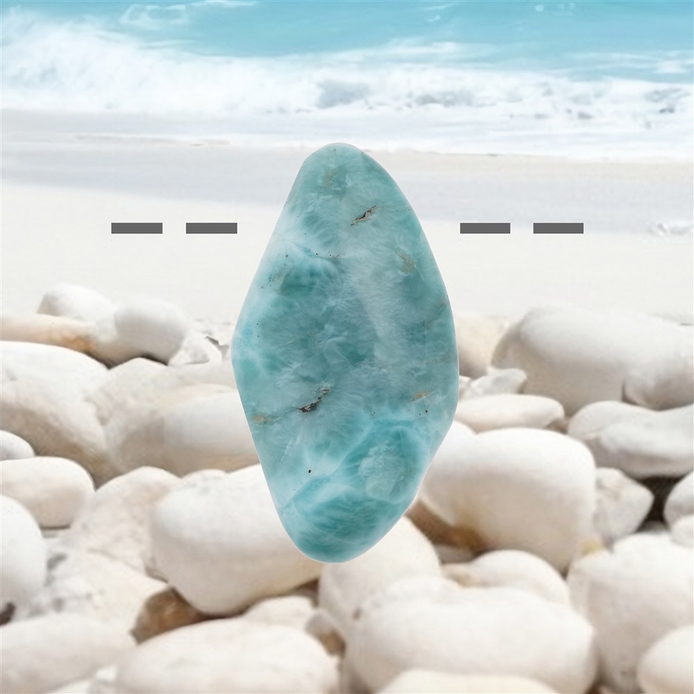 Pierres roulées Larimar percées, 4,1cm, Pièces uniques 139 | Marco Schreier
