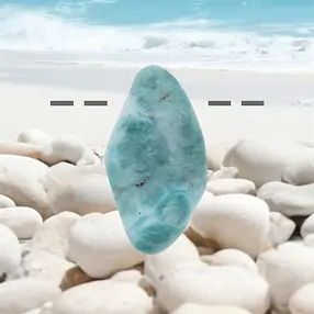 Trommelstein Larimar gebohrt, 4,1cm, Unikat 139 | Marco Schreier