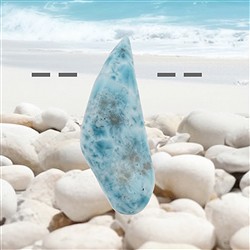 2811196140 Trommelstein Larimar gebohrt, 5,2cm, Unikat 140 | Marco Schreier