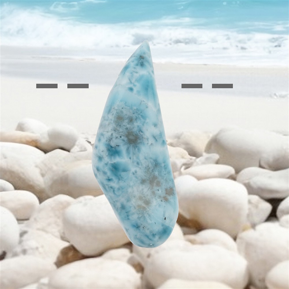 Tumbled Stone Larimar drilled, 5,2cm, unique 140 | Marco Schreier