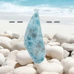 Trommelstein Larimar gebohrt, 5,2cm, Unikat 140 | Marco Schreier