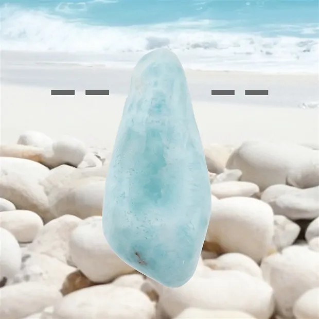 Tumbled Stone Larimar drilled, 5,3cm, unique 141 | Marco Schreier
