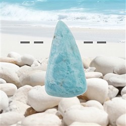 2811196143 Trommelstein Larimar gebohrt, 4,5cm, Unikat 143 | Marco Schreier