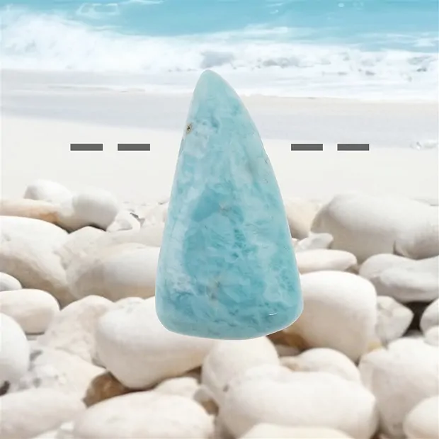 Pierres roulées Larimar percées, 4,5cm, Pièces uniques 143 | Marco Schreier