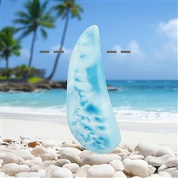 2811196146 Cabochon Larimar drilled, 5,4cm, unique 146 | wholesaler gems & healing stones